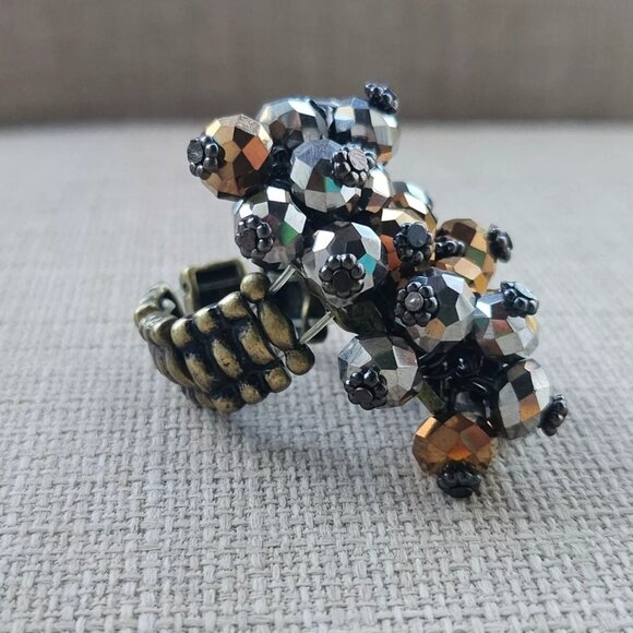 Women Rings Fashion Jewelry Silver/Gold Tone Beads Rings Size Adjustable - Picture 5 of 8